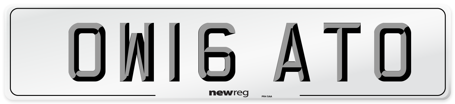 OW16 ATO Number Plate from New Reg